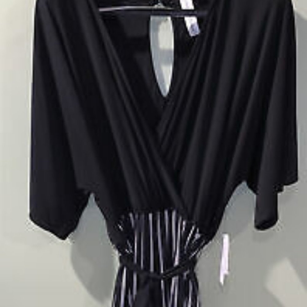 Emma & Michele - Black & White Striped Jumper